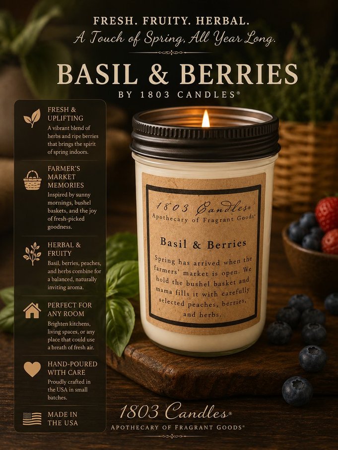 Basil & Berries - 14oz. Jar Candle