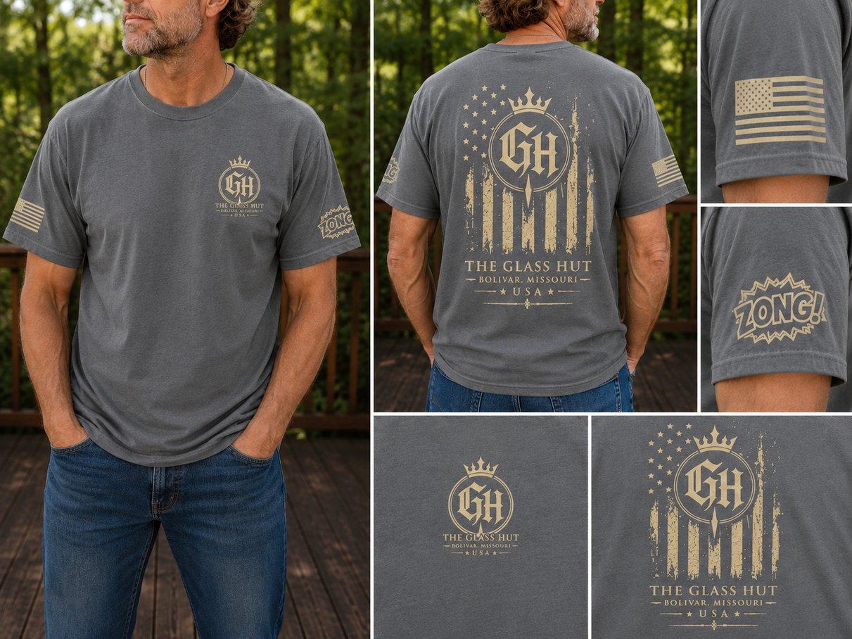 Charcoal The Glass Hut USA Tee Shirt