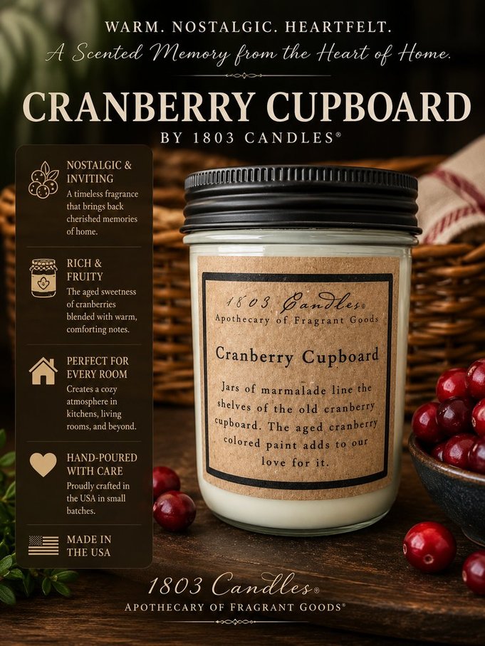 Cranberry Cupboard 14oz. Jar Candle