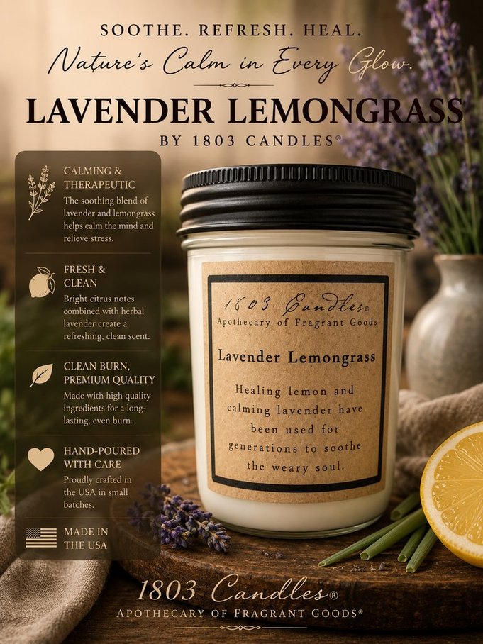 Lavender Lemongrass 14oz. Jar Candle