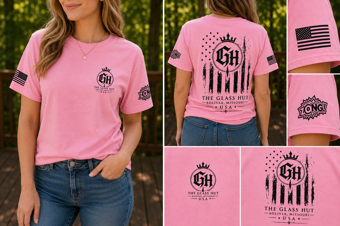 Pink The Glass Hut USA Tee Shirt