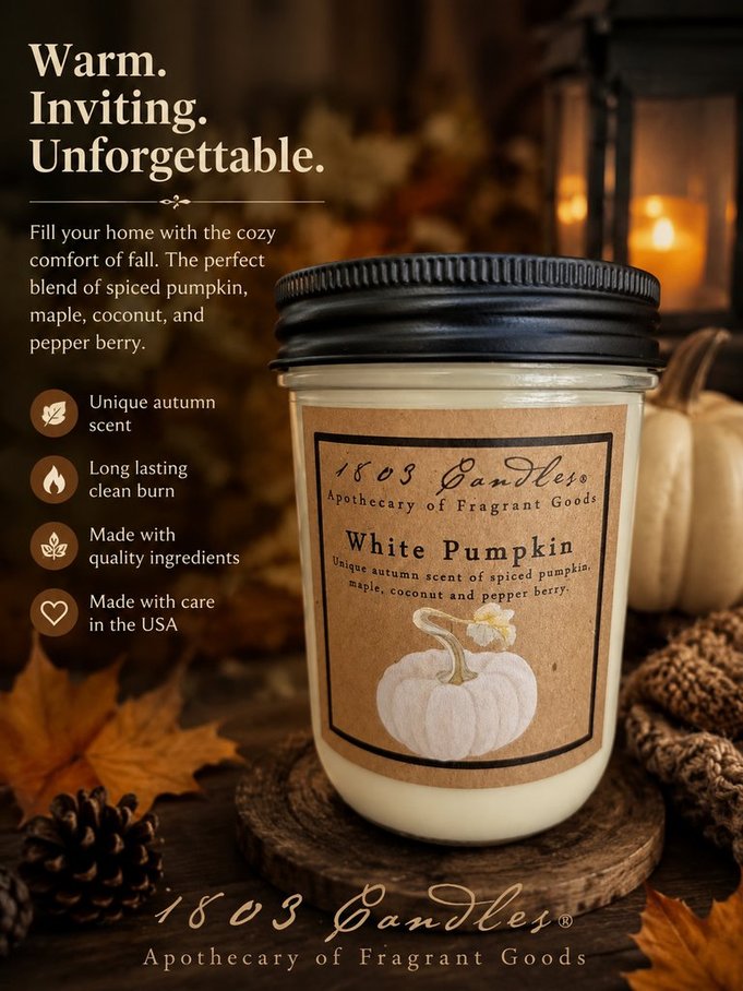 White Pumpkin 14oz. Jar Candle